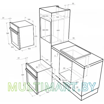 Газовый духовой шкаф MAUNFELD MGOGG.673RILB.TM картинка 8